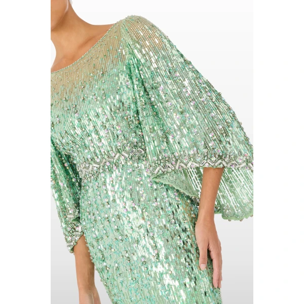 Jenny Packham Ines Dress in Eucalyptus | Evening Gowns | Luxury Shoes 