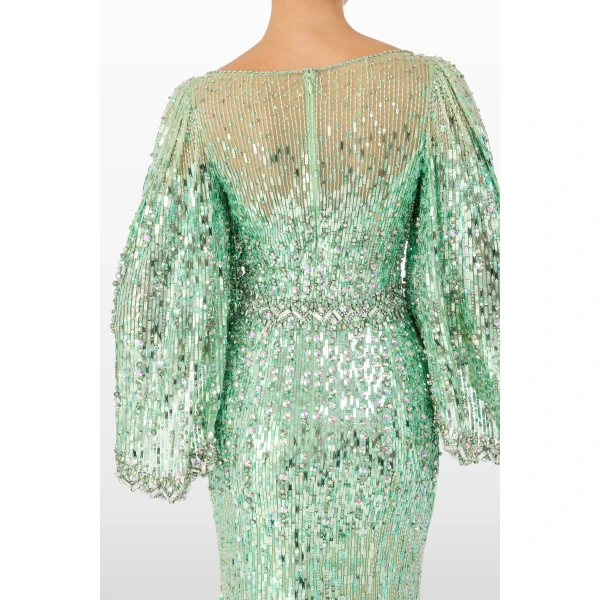 Jenny Packham Ines Dress in Eucalyptus | Evening Gowns | Luxury Shoes 