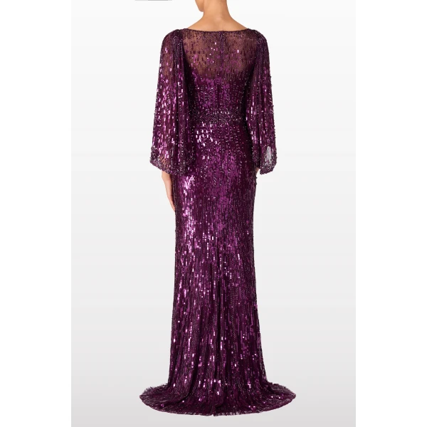 Jenny Packham Ines Dress in Purple Muscadine | Evening Gowns | Luxury Shoes 