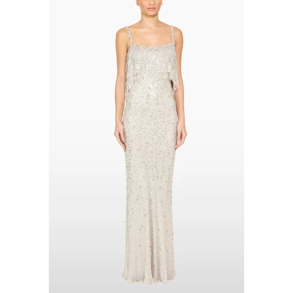 Jenny Packham Iris Dress in Snow | Evening Gowns | Luxury Shoes 