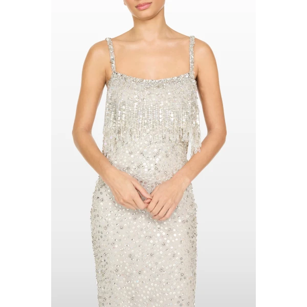 Jenny Packham Iris Dress in Snow | Evening Gowns | Luxury Shoes 