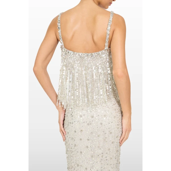 Jenny Packham Iris Dress in Snow | Evening Gowns | Luxury Shoes 