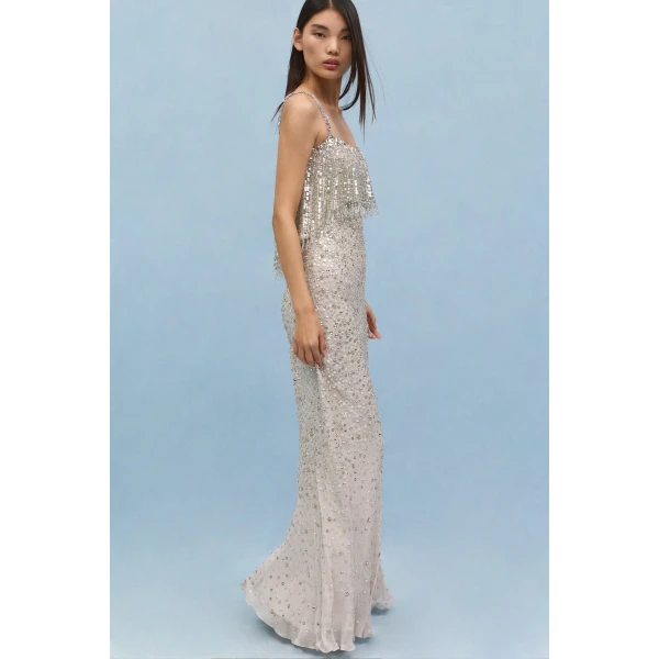 Jenny Packham Iris Dress in Snow | Evening Gowns | Luxury Shoes 