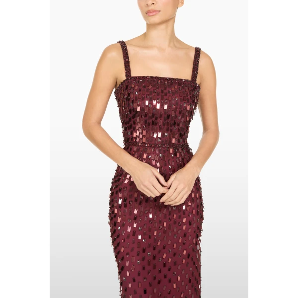 Jenny Packham Juliette Dress in Cardinal | Evening Gowns | Luxury Shoes 