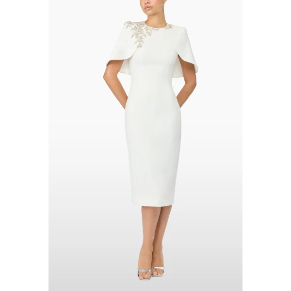 Jenny Packham Juniper Dress in Vanilla | Midi Dresses | Luxury Shoes 