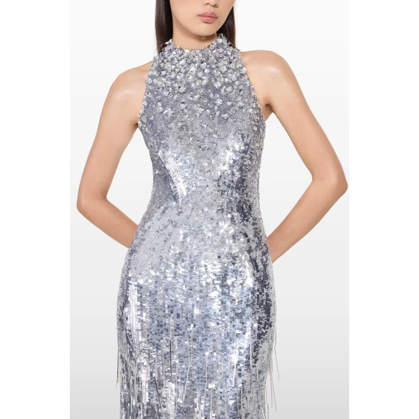 Jenny Packham Kimiko Dress in Ammonite | Evening Gowns | Luxury Shoes 
