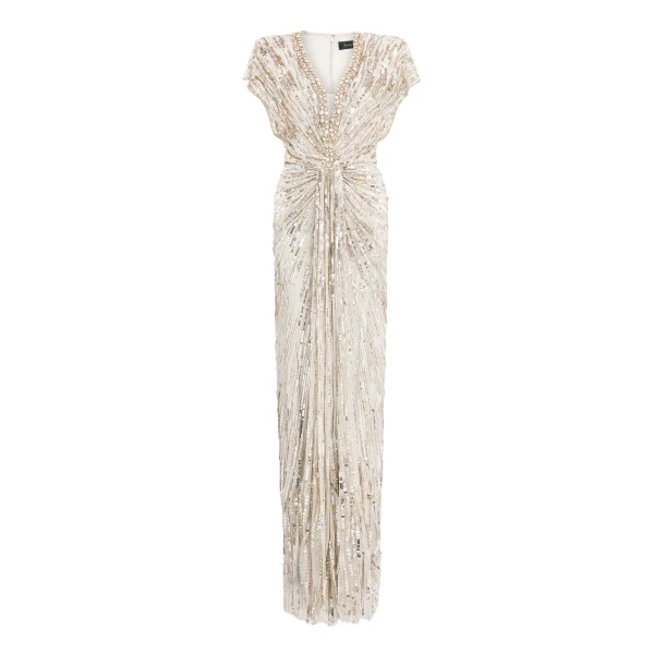 Jenny Packham Lacie Dress in Platinum | Luxury Shoes 