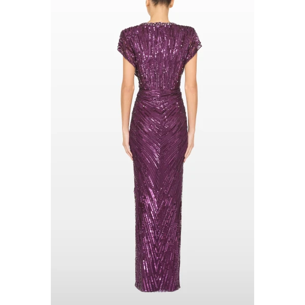 Jenny Packham Lacie Dress in Purple Muscadine | Evening Gowns | Luxury Shoes 