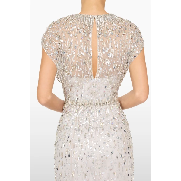 Jenny Packham Lauretta Dress in Ammonite | Evening Gowns | Luxury Shoes 