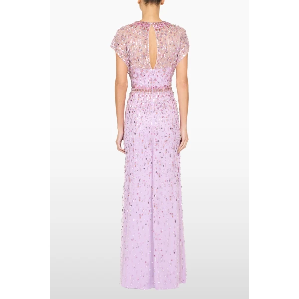 Jenny Packham Lauretta Dress in Lilac | Evening Gowns | Luxury Shoes 