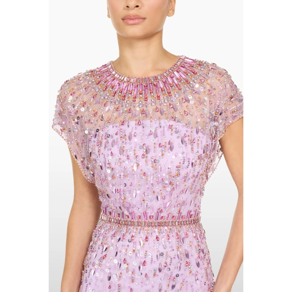Jenny Packham Lauretta Dress in Lilac | Evening Gowns | Luxury Shoes 