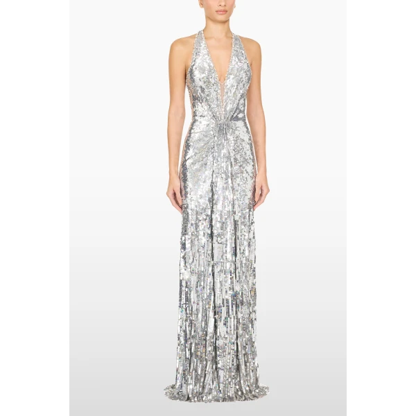Jenny Packham Lisette Dress in Platinum | Evening Gowns | Luxury Shoes 