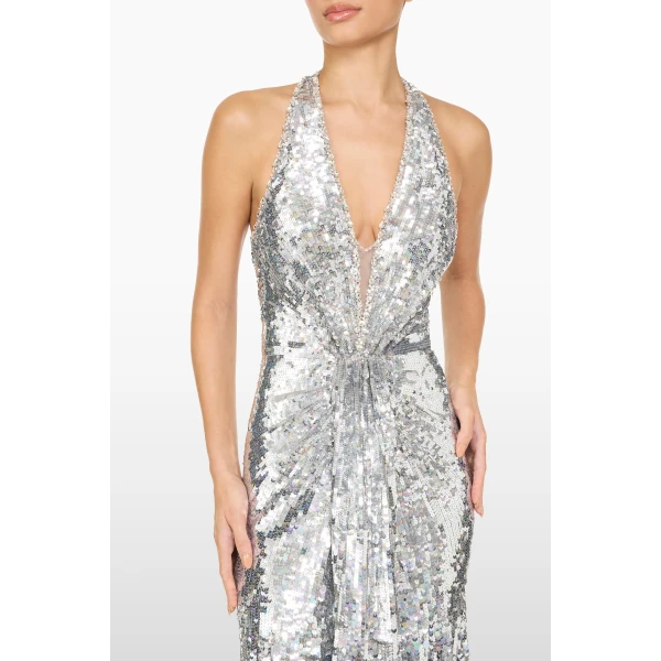 Jenny Packham Lisette Dress in Platinum | Evening Gowns | Luxury Shoes 