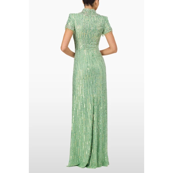 Jenny Packham Madeleine Dress in Parakeet | Evening Gowns | Luxury Shoes 
