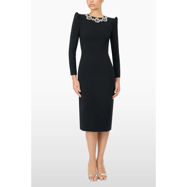 Jenny Packham Mantra Dress in Liquorice | Midi Dresses | Luxury Shoes 