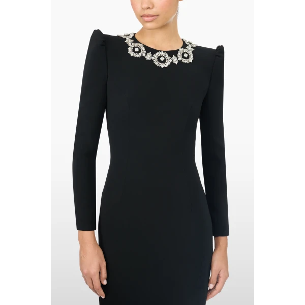 Jenny Packham Mantra Dress in Liquorice | Midi Dresses | Luxury Shoes 
