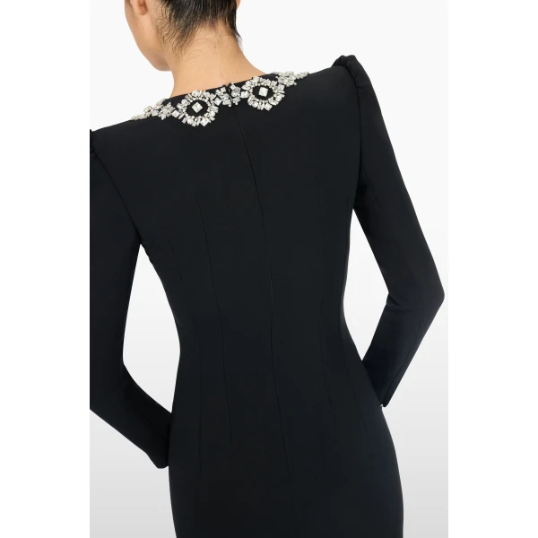 Jenny Packham Mantra Dress in Liquorice | Midi Dresses | Luxury Shoes 