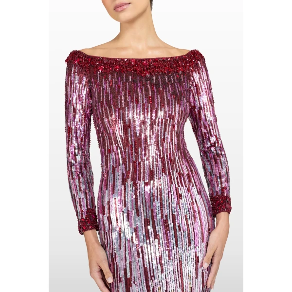 Jenny Packham Marnie Dress in Cardinal | Evening Gowns | Luxury Shoes 