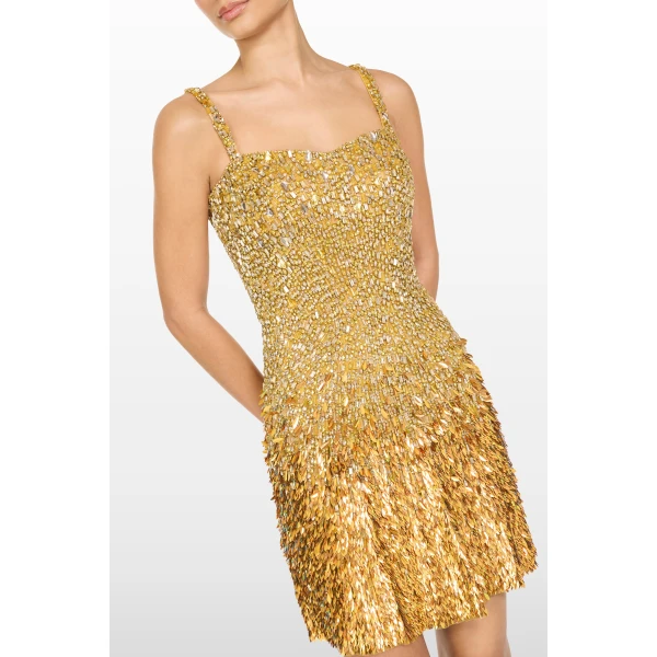 Jenny Packham Nima Dress in Saffron | Mini Dresses | Luxury Shoes 