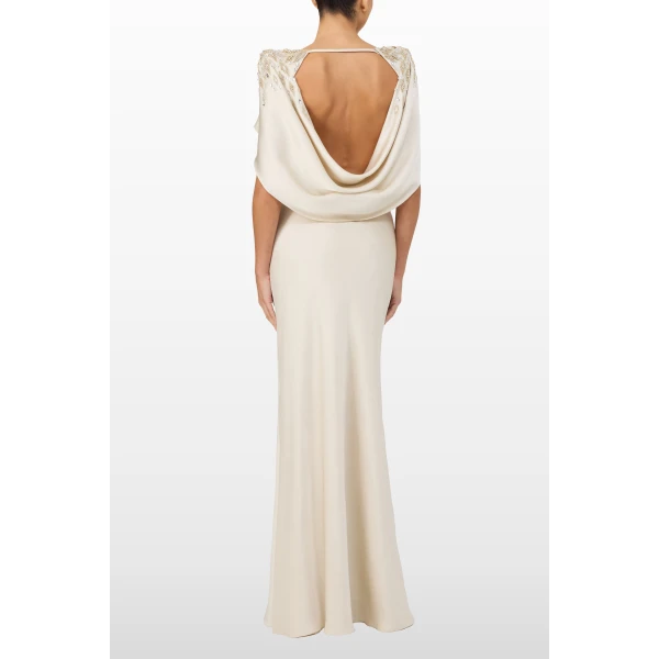 Jenny Packham Ophelia Dress in Oyster | Evening Gowns | Luxury Shoes 