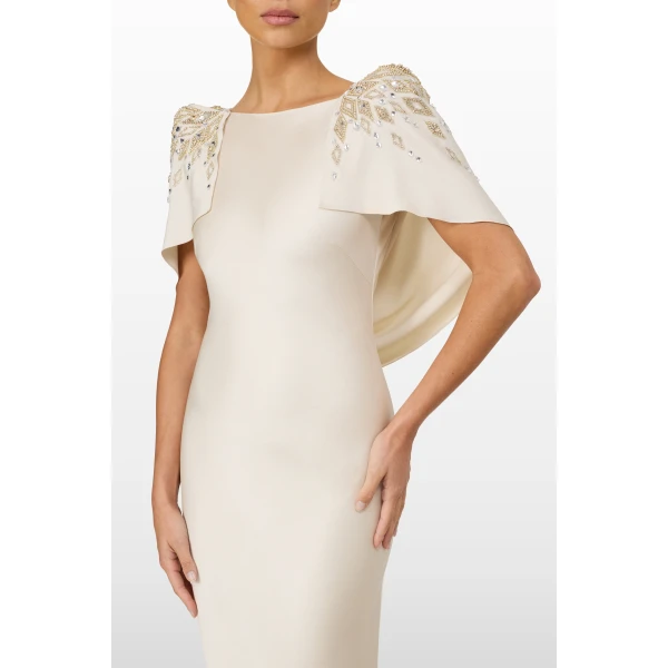 Jenny Packham Ophelia Dress in Oyster | Evening Gowns | Luxury Shoes 