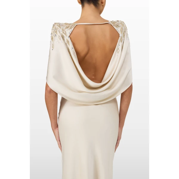 Jenny Packham Ophelia Dress in Oyster | Evening Gowns | Luxury Shoes 