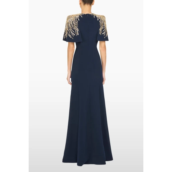 Jenny Packham Petal Dress in Ink | Evening Gowns | Luxury Shoes 