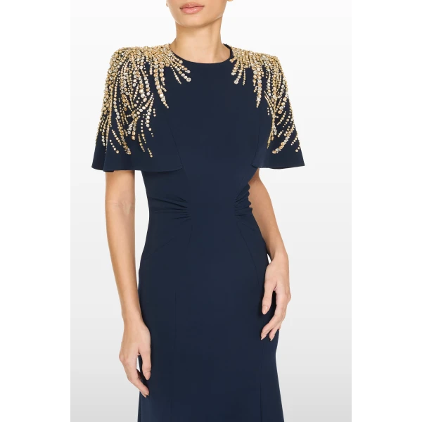Jenny Packham Petal Dress in Ink | Evening Gowns | Luxury Shoes 