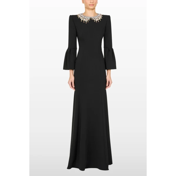 Jenny Packham Pueblo Dress in Liquorice | Evening Gowns | Luxury Shoes 