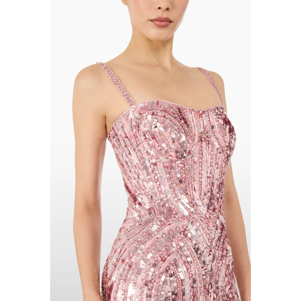 Jenny Packham Rebecca Dress in Pink Pearl | Mini Dresses | Luxury Shoes 