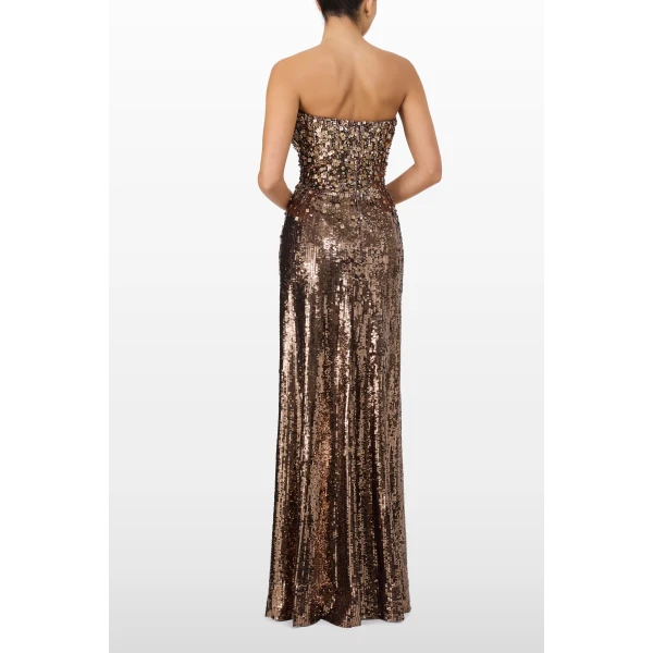 Jenny Packham Rey Dress in Mocha | Evening Gowns | Luxury Shoes 