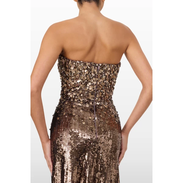 Jenny Packham Rey Dress in Mocha | Evening Gowns | Luxury Shoes 