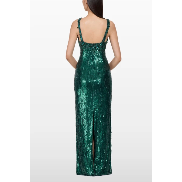 Jenny Packham Rosalie Dress in Fern Green | Evening Gowns | Luxury Shoes 