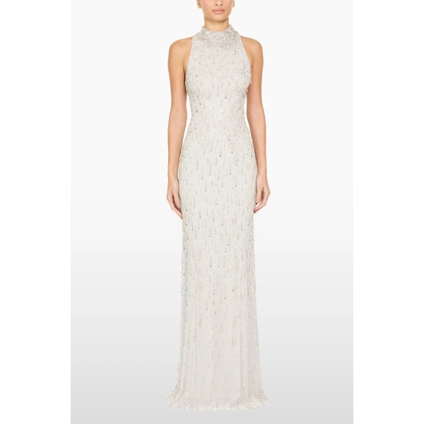 Jenny Packham Santa Fe Dress in Snow | Evening Gowns | Luxury Shoes 