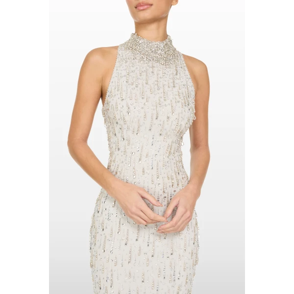 Jenny Packham Santa Fe Dress in Snow | Evening Gowns | Luxury Shoes 