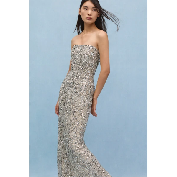 Jenny Packham Sirocco Dress in Moonstone | Evening Gowns | Luxury Shoes 