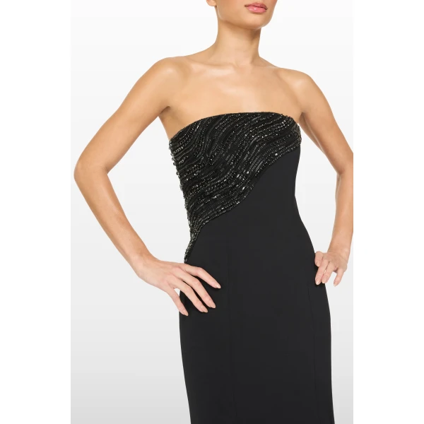 Jenny Packham Soyala Dress in Liquorice | Evening Gowns | Luxury Shoes 