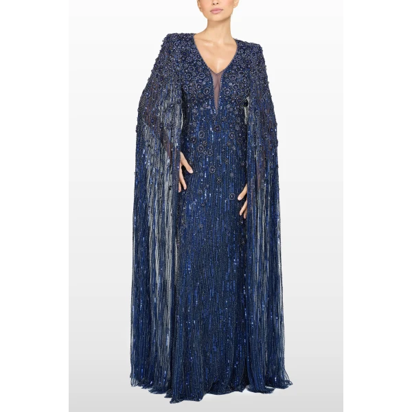 Jenny Packham Sweet Silva Dress in Midnight Kiss | Evening Gowns | Luxury Shoes 