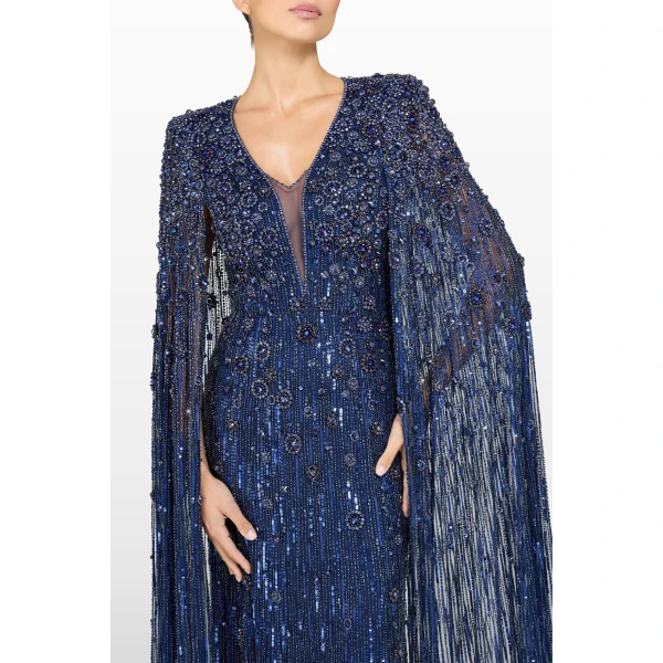 Jenny Packham Sweet Silva Dress in Midnight Kiss | Evening Gowns | Luxury Shoes 