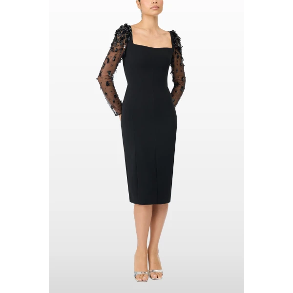 Jenny Packham Swift Dress in Liquorice | Midi Dresses | Luxury Shoes 