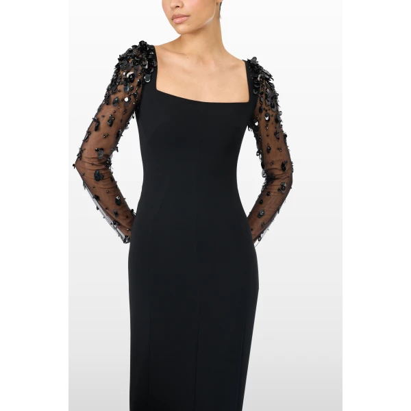 Jenny Packham Swift Dress in Liquorice | Midi Dresses | Luxury Shoes 