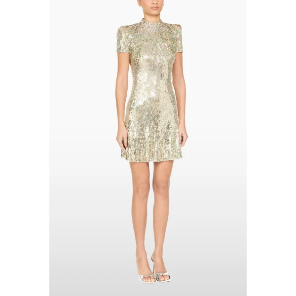 Jenny Packham Tala Dress in Marmo Green | Mini Dresses | Luxury Shoes 