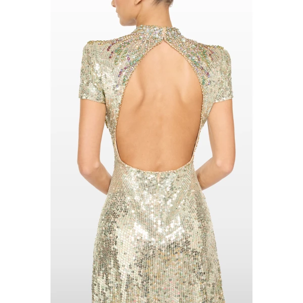 Jenny Packham Tala Dress in Marmo Green | Mini Dresses | Luxury Shoes 