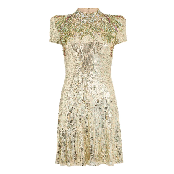Jenny Packham Tala Dress in Marmo Green | Luxury Shoes 