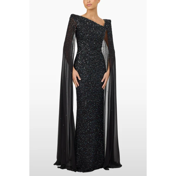 Jenny Packham Twilight Dress in Liquorice | Evening Gowns | Luxury Shoes 