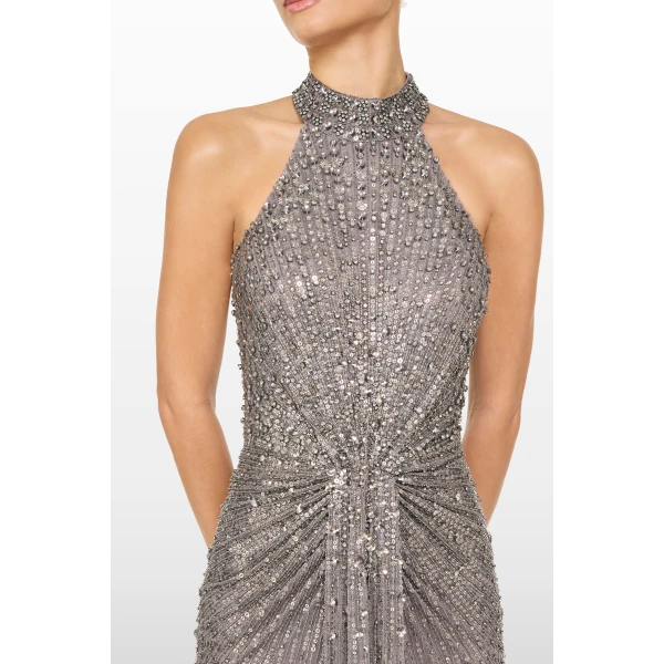 Jenny Packham Whisper Dress in Granite | Evening Gowns | Luxury Shoes 