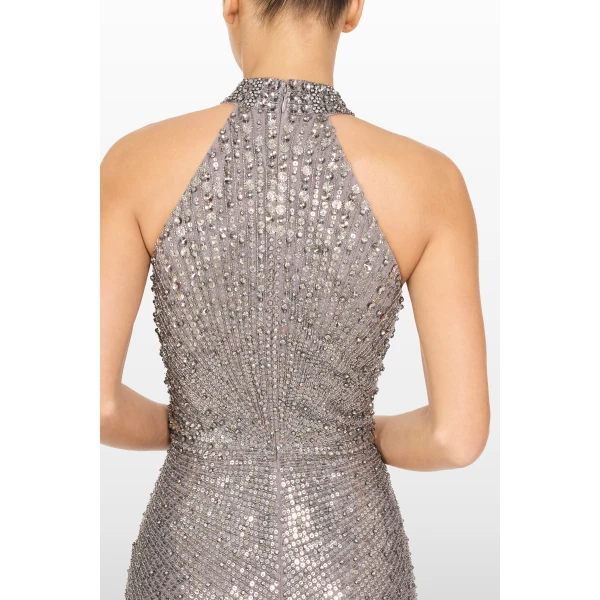 Jenny Packham Whisper Dress in Granite | Evening Gowns | Luxury Shoes 