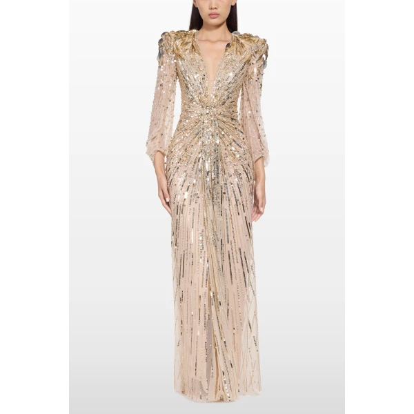 Jenny Packham Xenia Dress in Illusion | Evening Gowns | Luxury Shoes 