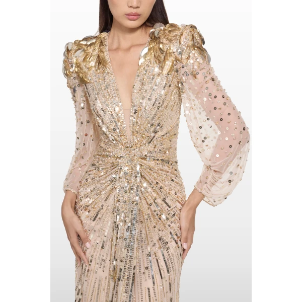 Jenny Packham Xenia Dress in Illusion | Evening Gowns | Luxury Shoes 