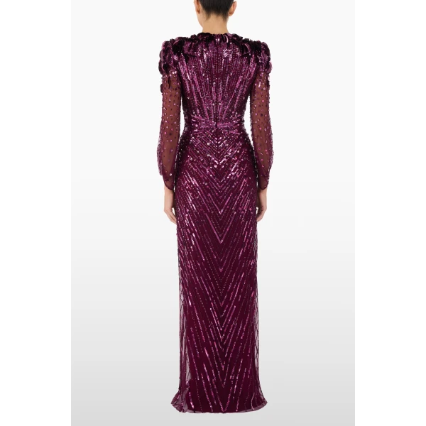 Jenny Packham Xenia Dress in Purple Muscadine | Evening Gowns | Luxury Shoes 